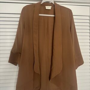 Tan Open Front Blazer